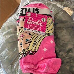 Barbie Pink Graphic No-Show Socks